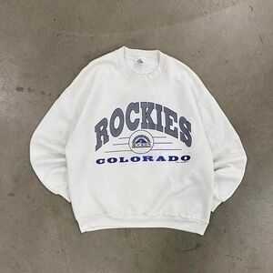 Vintage 90s MLB Colorado Rockies Jerzees Crewneck Sweatshirt Size XL